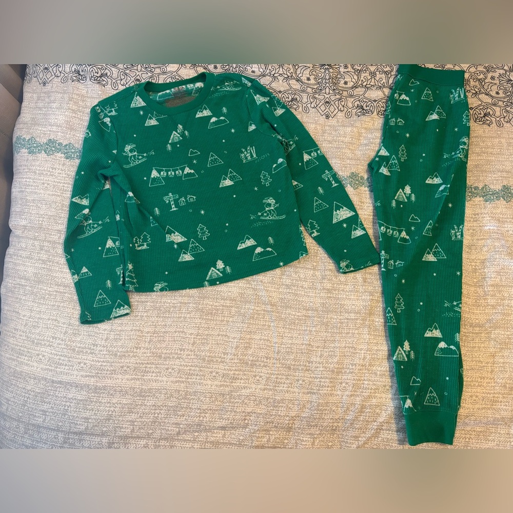 Target Green Mountain Ski Print Kids Pajama Set
